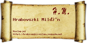 Hrabovszki Milán névjegykártya