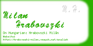 milan hrabovszki business card